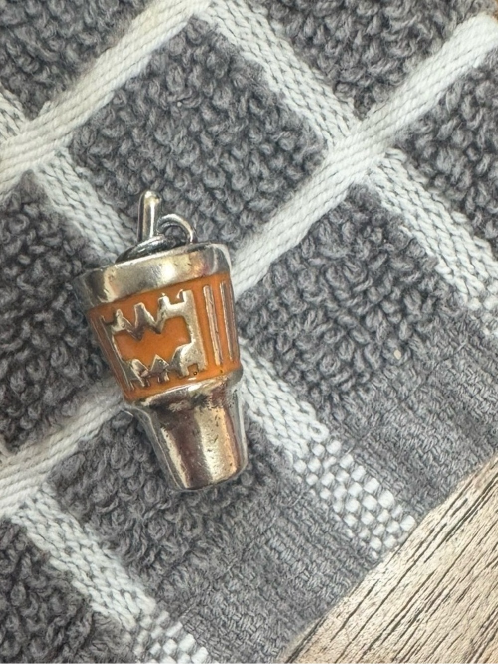 James Avery Whataburger enamel cup charm silver